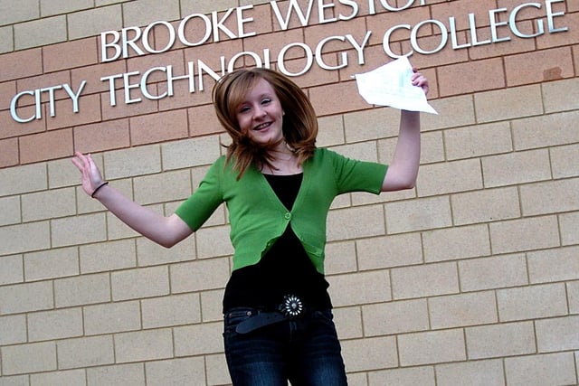 Dianna Gormley jumps in joy at her A* GCSE results back in 2008