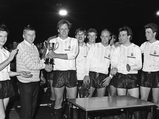 Corby Town FC lift a trophy - but what was the year?