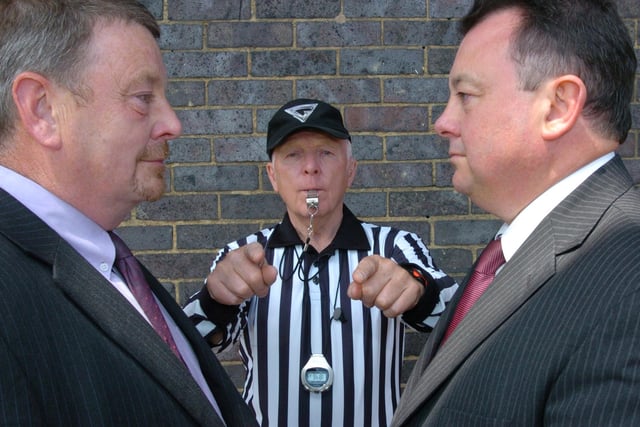 Back in June 2008, Lodge Park head Tom Waterworth and Kingswood head David Tristram went head-to-head in a Dragon's Den business event, watched by Gladiators referee John Anderson
