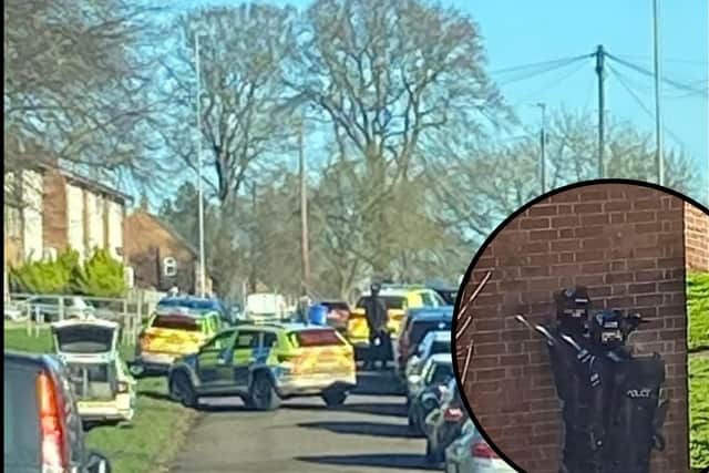 Judith Road was closed off and armed police took positions nearby/Facebook