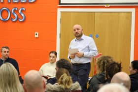 Chris Langdon, project director, Hanwood Park at the residents' meeting to discuss the increased service charge/National World