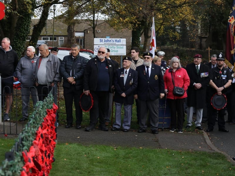 Corby RBL Remembrance Sunday parade and service at Corby War Memorial/