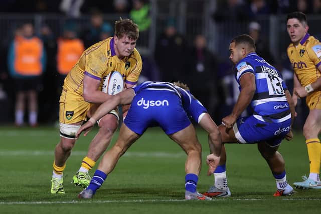 Ed Prowse in action for Saints at Bath in December (photo by David Rogers/Getty Images)