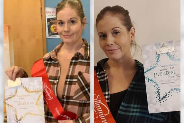 Lucy with two of her Slimming World awards