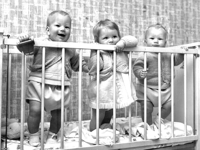 The Watts triplets' birthday, Irchester, August 29, 1968