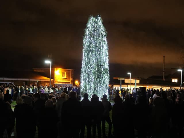Kettering, Cransley Hospice tree of lights ceremony at St Mary's Hospital