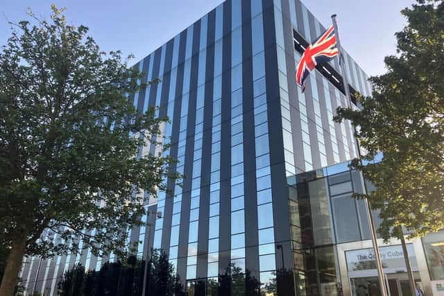 The Corby Cube, home of North Northamptonshire Council. Credit: Nadia Lincoln LDRS