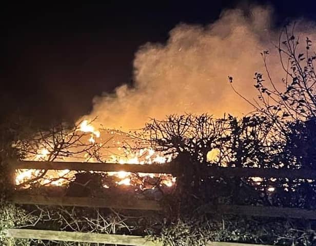 The fire near Raunds destroyed 900 tonnes of straw bale
