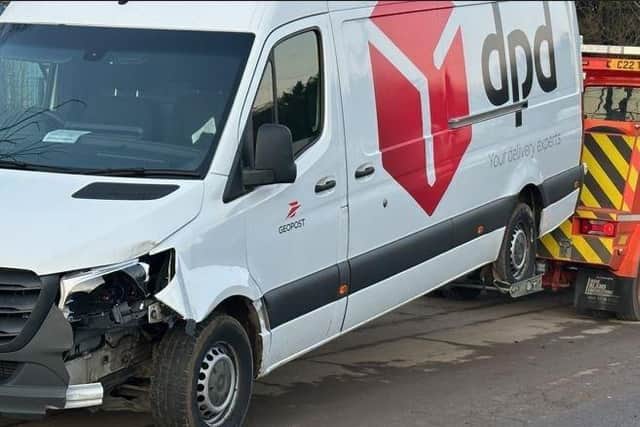 The driver of a DPD van was pulled over in Northamptonshire for not having a headlight or indicator.