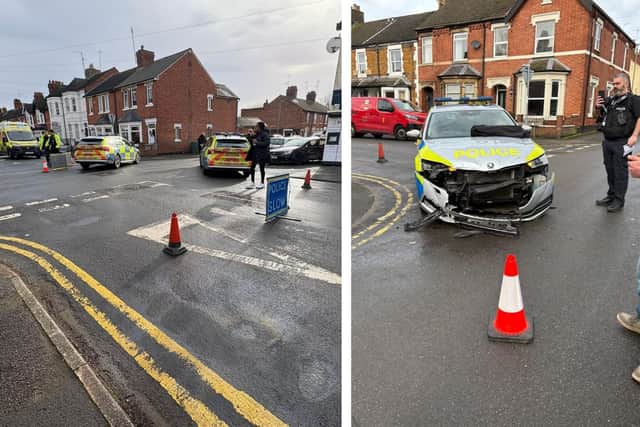 Police car crashed into Astra in Hawthorn Road at give way junction/ugc