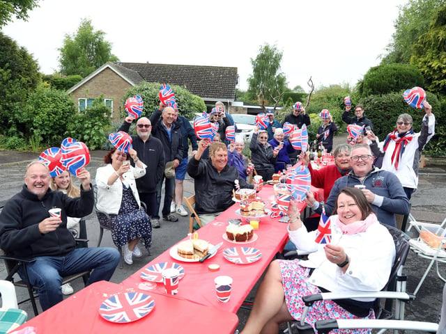 From Sandringham to Rushden - residents from Sandringham Close enjoy a tea party with Jubilee cakes