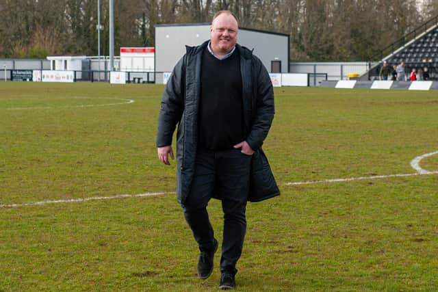 Corby Town boss Gary Setchell is looking forward to what could be a dramatic final day of the Northern Premier League Midlands season. Picture by Jim Darrah
