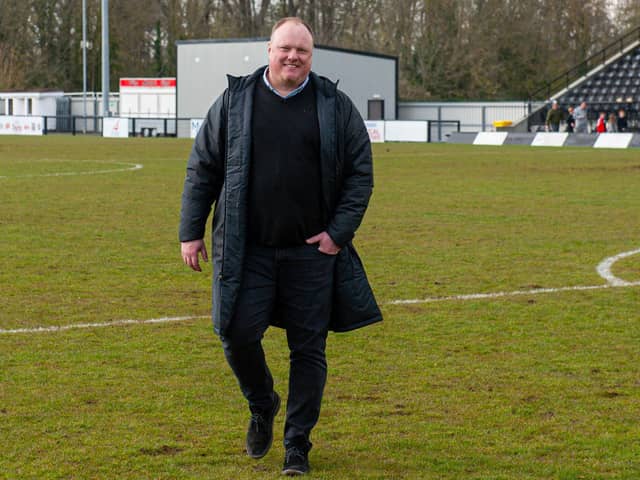 Corby Town boss Gary Setchell is looking forward to what could be a dramatic final day of the Northern Premier League Midlands season. Picture by Jim Darrah