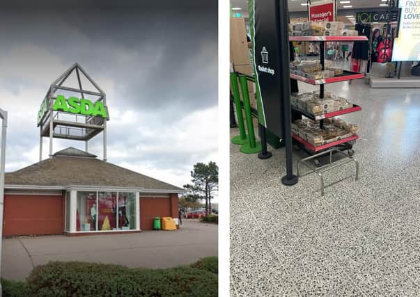 There's a lack of baskets at Corby Asda. Images: NationalWorld