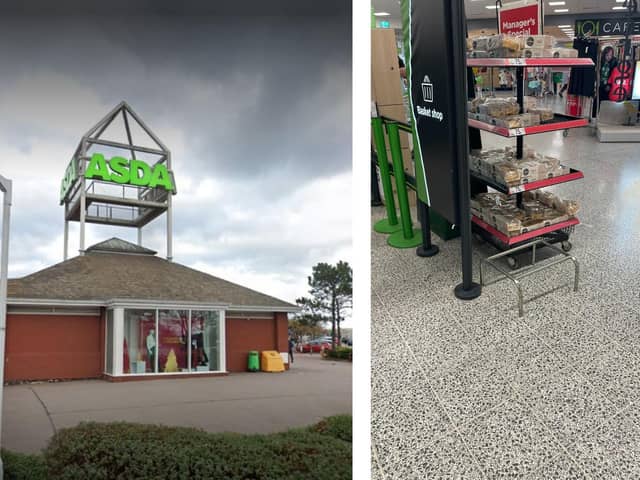 There's a lack of baskets at Corby Asda. Images: NationalWorld