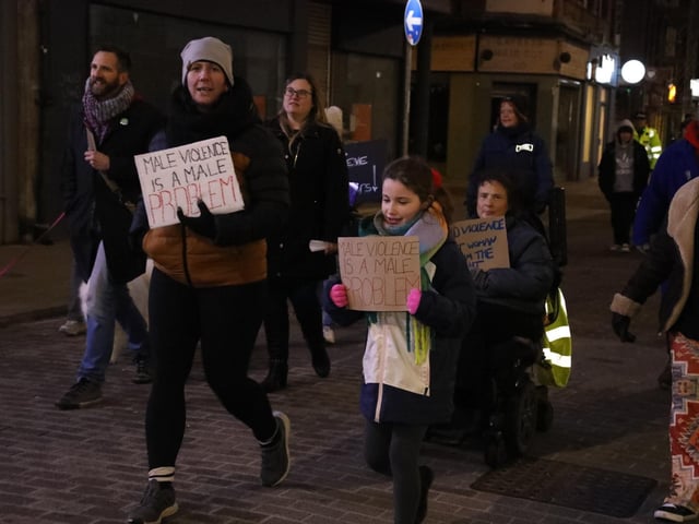 Reclaim the night march against domestic violence Kettering:women's march Kettering