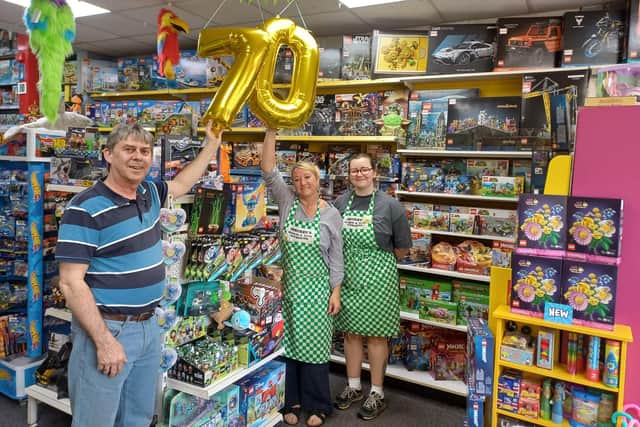 Will, Anna, and Kasey Osborne are still keeping Osborne's Toys in Rushden High Street going strong