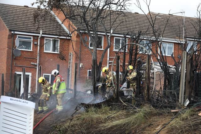 Fire crews at the scene