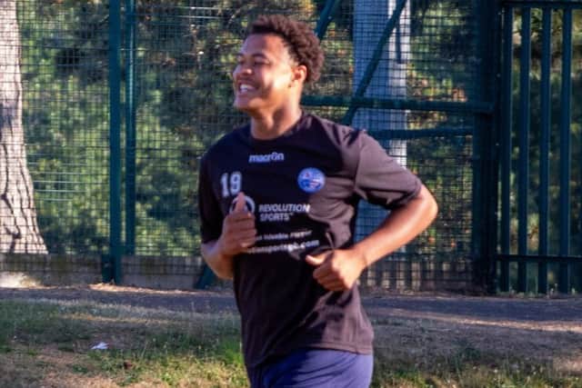 Tejan Thomas was on target for AFC Rushden & Diamonds at Rugby Borough (Picture: Shaun Frankham)