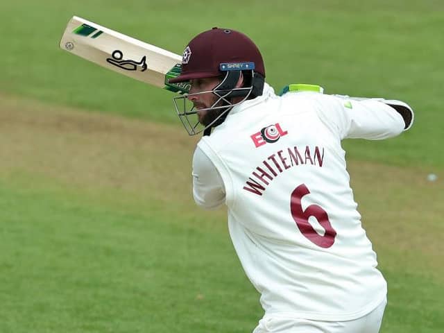 Sam Whiteman on his way to his unbeaten 60 against Middlesex