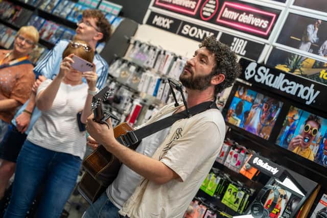 Billy Lockett performing tracks from his new album at HMV in Northampton on Saturday, May 23, 2026. Photo by David Jackson.