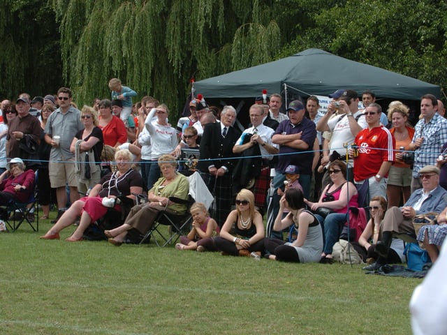 Corby Highland Gathering 2009: The crowd enjoys Corby Grampian club pipe band