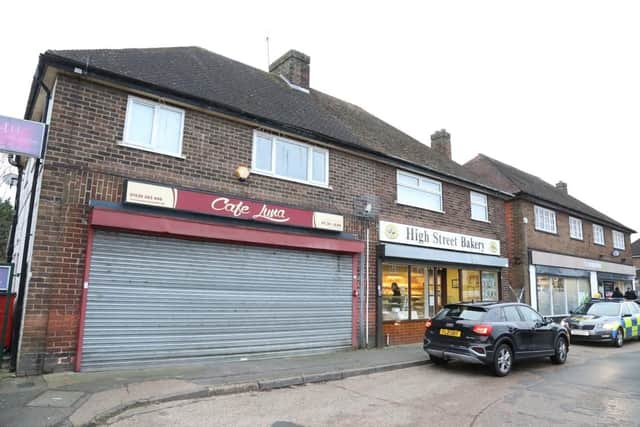 The alleyway next to the High Street Bakery remains taped-off. Image: Alison Bagley Photography