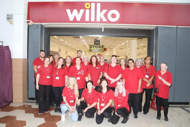 Staff of Wilko Wellingborough on their final day at the store