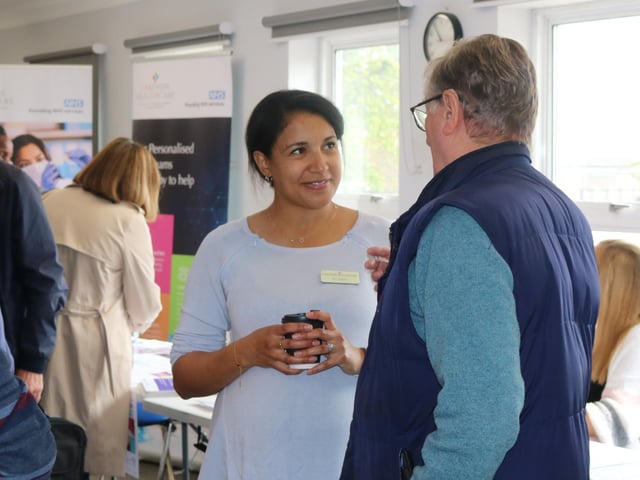 Dr Grigson speaking to visitors.