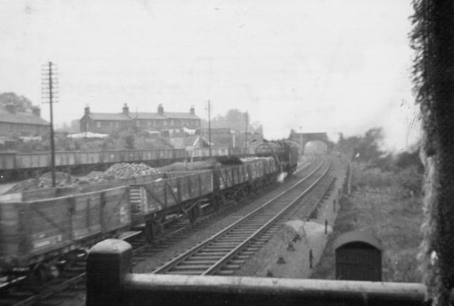 Goods wagons at Glendon and Rushton Station 1954