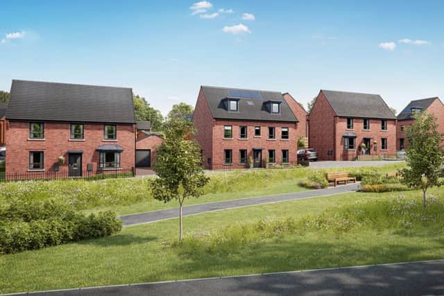 BN - A CGI street scene at David Wilson Homes at Glenvale Park