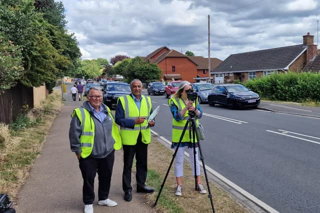 Some of Wellingborough's Community Speedwatch team in action