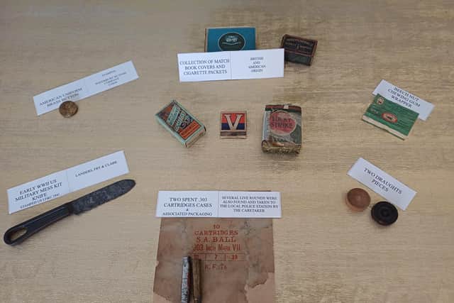 The items were found under the floorboards at the Victoria Centre
