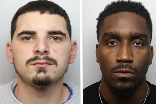 Connor Burgess (left) and Darnell Osinloye (right) have been jailed for dealing drugs in Corby. Image: NW