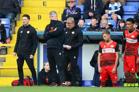 Lee Glover on the sidelines during Kettering Town's 4-0 defeat at Chester. Pictures by Peter Short