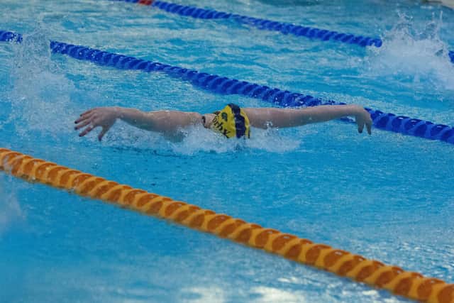 A CASC National Squad Swimmer in a Butterfly final.
