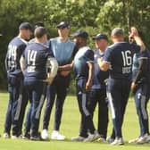 Desborough Town celebrate a wicket during their win over Kislingbury in the Hevey Building Supplies NCL T20 Championship last weekend. Pictures by Finbarr Carroll