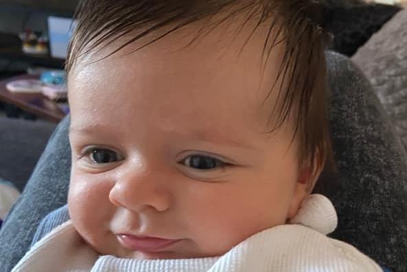 "A cheeky grin from my 10-week-old baby boy! Just seeing his face makes me smile!"