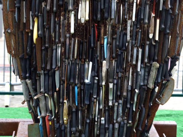 The Knife Angel contains over 100,000 blades taken from the streets by UK police forces