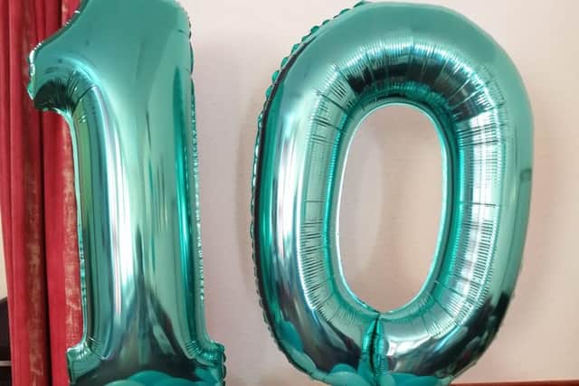 Balloons by Balloon Artistry highlighting 10 years of Cando Care