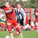 Keaton Ward should be back in the Kettering Town squad for the clash at Bradford (Park Avenue). Picture by Peter Short