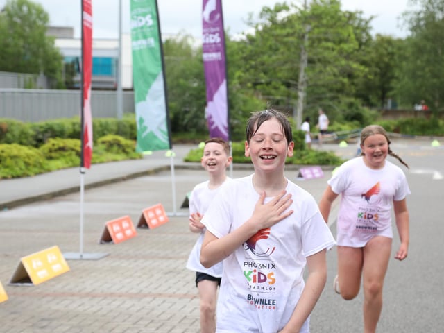 School pupils take part in the Kids of Steel mini triathlon in Corby/IMG