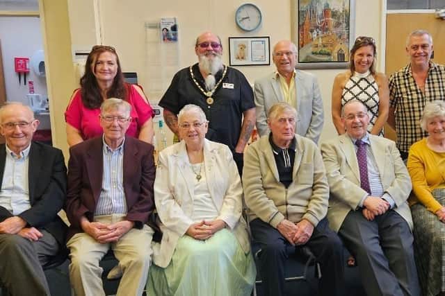 L to R, back row – Michelle Evans, Adrian Watts, Fergus McDonald, Jan O’Hara, John Currall, Stephen Thomas L to R, front row – Roger Knight, Ray Bryce, Jenny Davies, John Cutmore, John Meads, Davina Mills, Peter Johnson