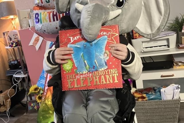 Jack age 10 from Earls Barton. Claire who sent in the picture said he even got on his school bus wearing the elephant head!