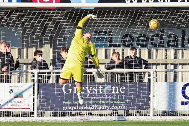 Kettering keeper Dan Jezeph picked the ball out of the net four times (Picture: Peter Short)