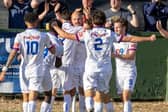 James Clifton celebrates his winning goal in the 2-1 victory over Braintree (Picture: Shaun Frankham)