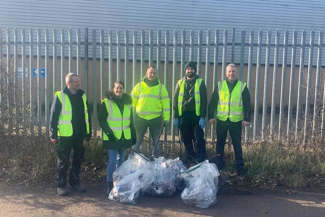 Some of the volunteers at the litter pick organised by 7formation in Corby/7formation