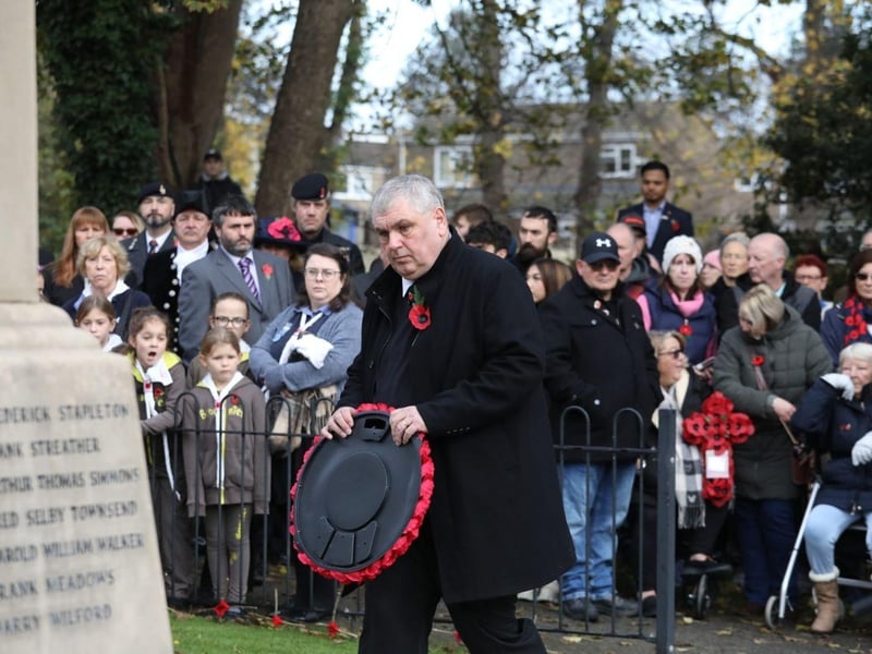 Corby RBL Remembrance Sunday parade and service at Corby War Memorial/