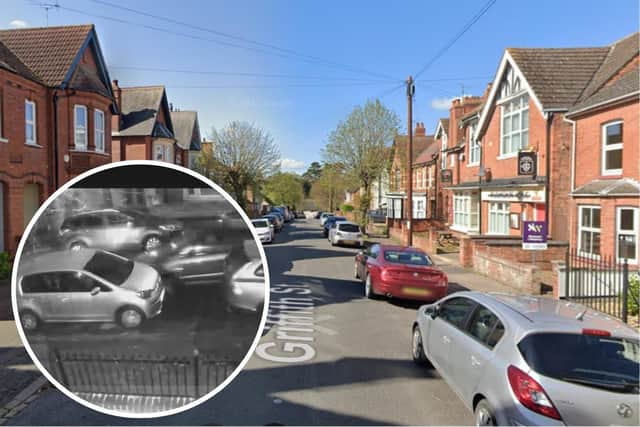 Griffith Street Rushden/ inset the crash caught on CCTV/Google/Facebook