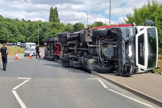 The scene this afternoon. Credit: Northants Police Interceptors
